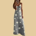 thumbnail image 2 of AOOCHASLIY Womens Sundresses Casual Clothes Women Summer Casual Floral Printed Slimming Sling Party Long Dress, 2 of 8