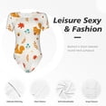 thumbnail image 6 of Naloa Squirrel Maple Leaves And Nuts Women's Short-Sleeved Onesie, One-Piece Swimsuit for Parties, dates, clubs - Small, 6 of 9