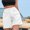 White, variant on Denim Shorts for Womens Fashion Trendy Jeans High Waist Cowboy Pants Casual Button Loose Solid Straight Leg Denim Pants with Pockets