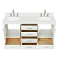 thumbnail image 6 of ARIEL Cambridge 66 Inch Double Oval Sink Bathroom Vanity With Carrara White Quartz Countertop 1.5 Edge In White, 6 of 7