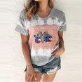 thumbnail image 1 of Lenago Blouses d'Été Grande Taille pour Femmes, Mode Jour de l'Indépendance, Col Rond Décontracté, Manches Courtes, Imprimé, Tenues du 4 Juillet pour Femmes, 1 of 5