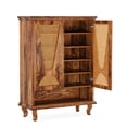 thumbnail image 3 of GVN Shoe Storage Cabinet, Shoe Organizer,Rattan Shoe Cabinet, 5-Tier Hidden Shoe Rack with Ventilated Doors, 3 of 5