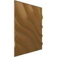 thumbnail image 2 of Ekena Millwork 19 5/8"W x 19 5/8"H Modern Wave EnduraWall Decorative 3D Wall Panel, Bright Coat Gold (12-Pack for 32.04 Sq. Ft.), 2 of 6