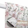 thumbnail image 4 of Pink Rose Swag Curtains for Kitchen/Bedroom/Living Room, Modern Simple Romantic Flowers Floral Leaves Scalloped Curtains 63 Inch Long, Window Swag Topper Curtains Valances 2 Panels Set 36"x63", 4 of 8
