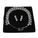 thumbnail image 3 of Glamorosos pendientes y collar de diamantes de imitación para bodas y conjunto de joyas nupciales de plata brillante y glamoroso para uso diario, 3 of 8