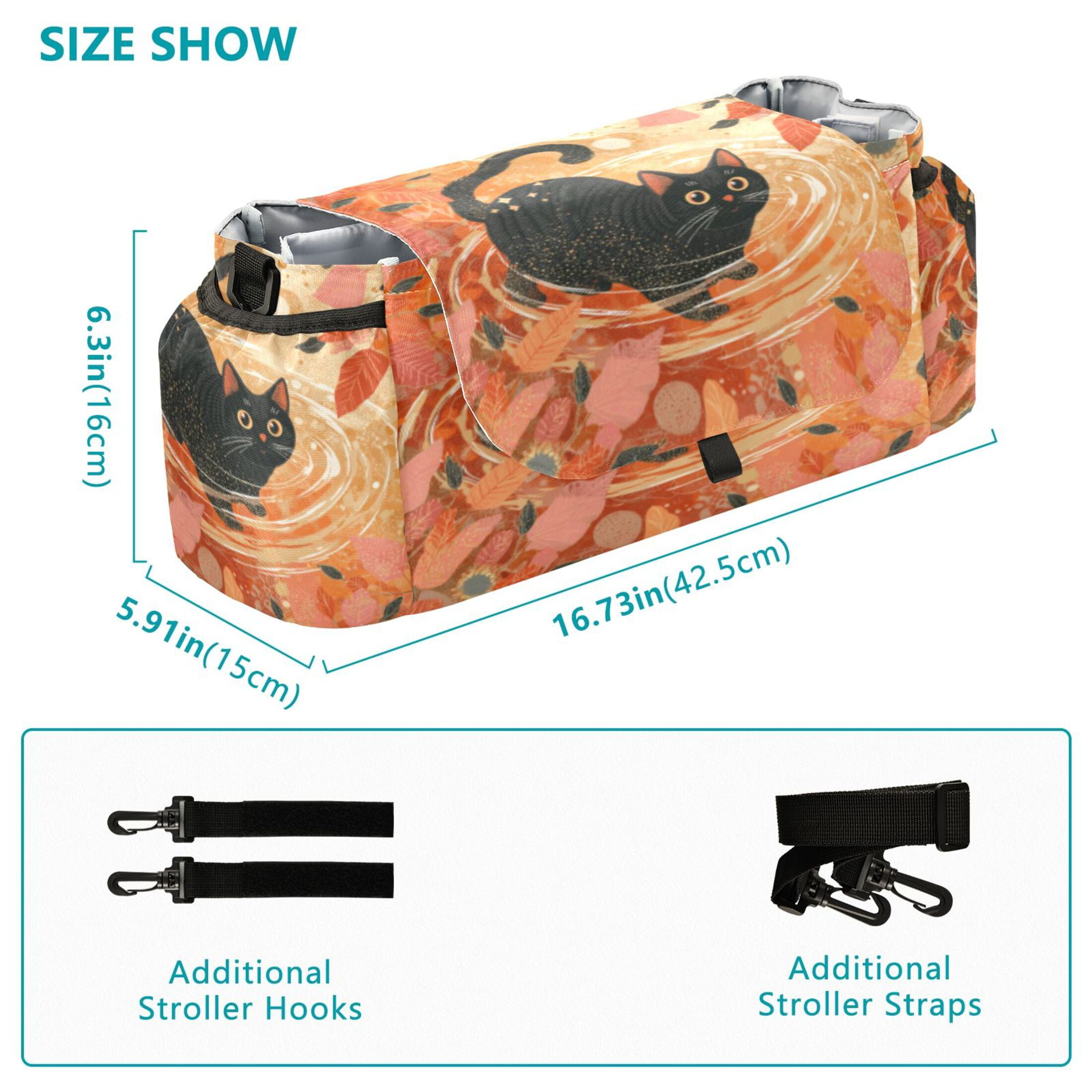 DIXRUYEE Stroller Organizer Autumn Cat Printed