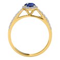 thumbnail image 2 of AoneJewelry 10k Solid Rose, White, Yellow Gold Gemstone and Diamond Ring (I-J, I1-I2) With 0.65 Cttw Oval Shape Sapphire and Natural Diamonds, 2 of 5
