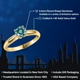 thumbnail image 2 of Gem Stone King 14K Yellow Gold Blue Moissanite Engagement Ring for Women | 1.00 Cttw | Round 6.5MM | Gemstone Birthstone | Size 9, 2 of 6