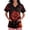 Orange, variant on Domuza Women's Halloween Scrubs Shirts Funny Bat Graphic Casual Soft Stretchy Short Sleeve V-Neck T Shirts Breathable Nurse Uniforms Top with Pocket Red 4XL