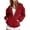 Wine, variant on Diufon Womens Drawstring Hoodies Half Zipper Long Sleeve Tops Solid Color Sweatshirts with Pockets