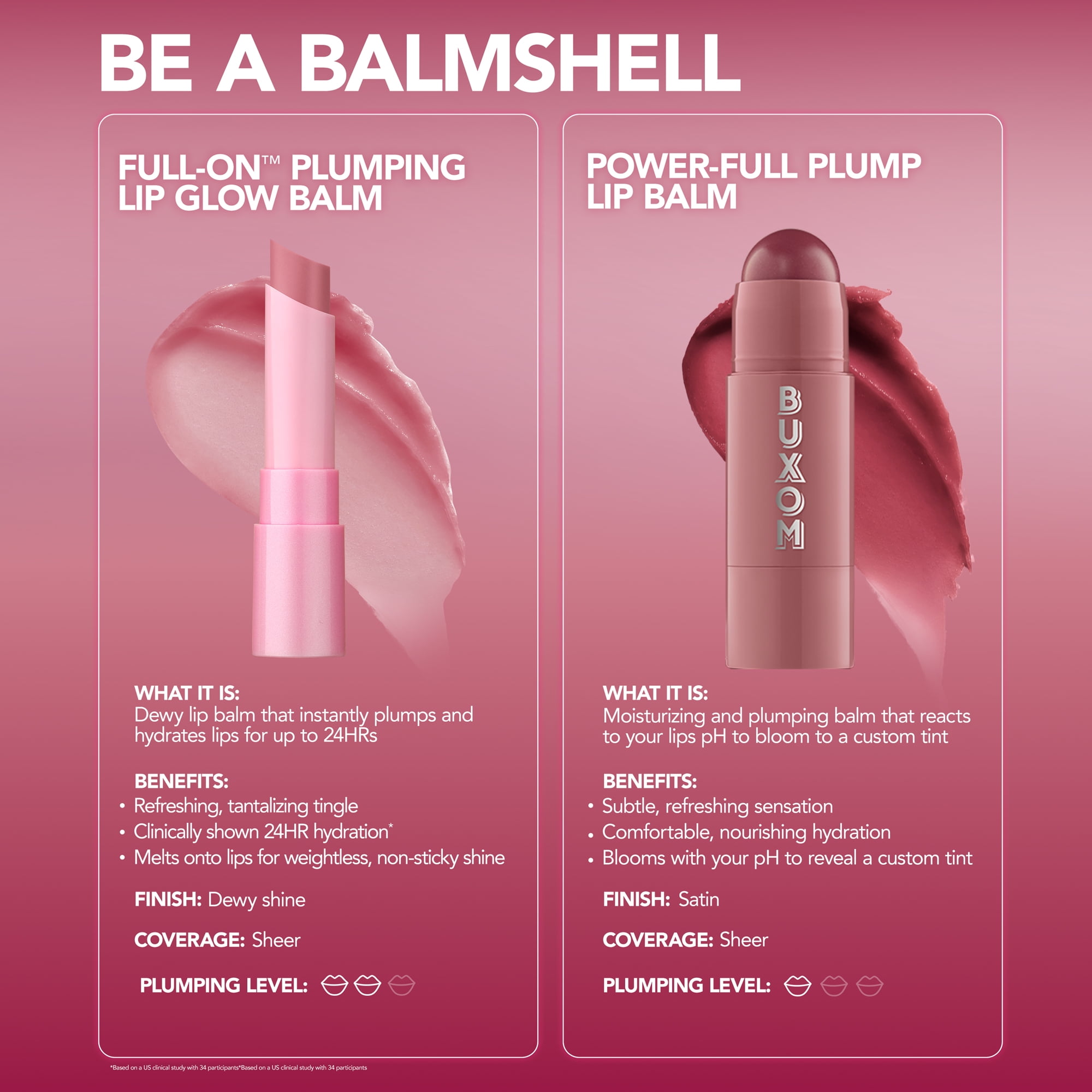 Buxom Full-On™ Plumping Lip Glow Balm, Raspberry Glaze 0.07 oz