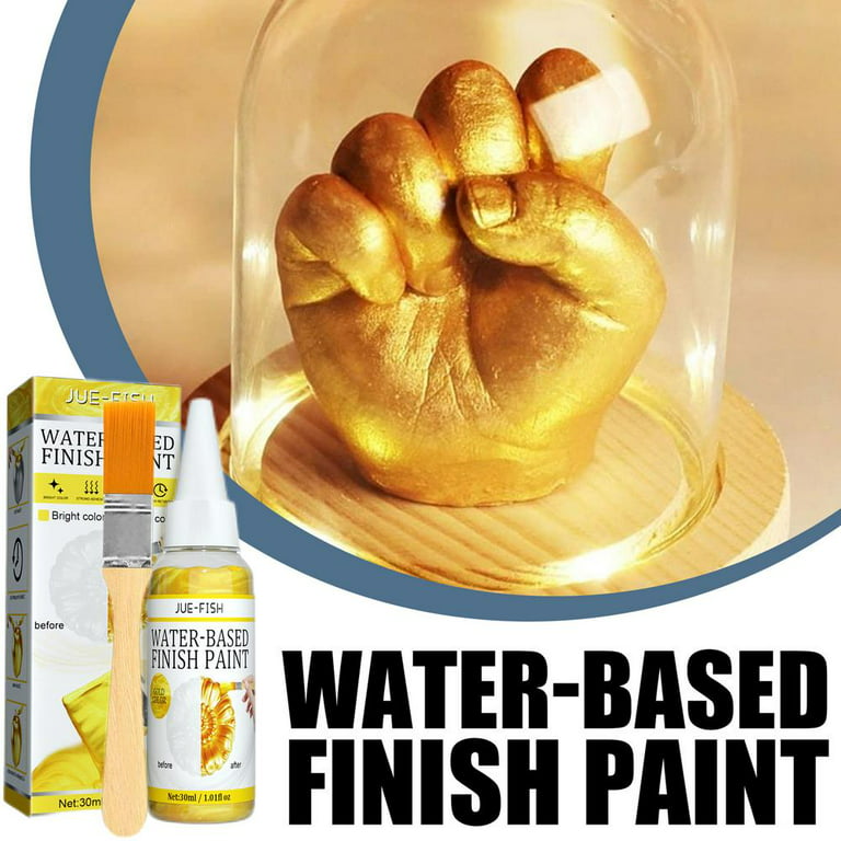 Fovolat Water-based Finish Paint Water-based Glitter Gold Foil Paint Gold  Paint for Metal Glitter Paint with Brush Water-based Glitter Bronzing Paint  Silver Gold Foil Paint in style 