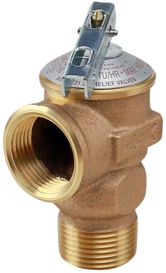 Midline Valve Pressure Relief Valve, for Tankless Water Heater, LedFree, Full Port,