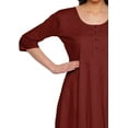 thumbnail image 3 of Moomaya Indian Dresses For Women Kurti 3/4 Sleeve Solid Long Blouse Top, 3 of 5