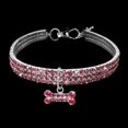 thumbnail image 3 of Methold Collar elástico de cristal ostentoso para mascotas pequeñas, colgante en forma de hueso, Collar elástico, accesorios para mascotas, regalo Suministros para perros rosado S Methold PT0058-02, 3 of 6
