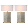 thumbnail image 2 of SAFAVIEH Joyce 27.75 in. H Rectangular Faux Table Lamp, Grey Faux Alligator, Set of 2, 2 of 7