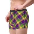 thumbnail image 4 of Kll Mardi Gras Plaid Men'S Cotton Boxer Briefs Underwear-Large, 4 of 9