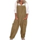 thumbnail image 2 of ICHUANYI Clearance Womens Overalls Casual Loose Dungarees Romper Baggy Playsuit Cotton And Linen Jumpsuit(Khaki, L) ICHUANYI WER2023080702576, 2 of 8