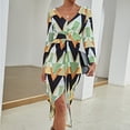 thumbnail image 4 of Vestido de fiesta de otoño con estampado de manga larga y cuello en V de moda sexy para mujer Fridja  NMB5179, 4 of 9