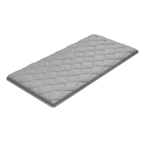 Twin Tatami Mat Foldable Japanese Mattress, 9-Layer Floor Futon, Storage Bag - 80x39x2.5in Gray