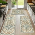 thumbnail image 2 of MeyJey Boho Kitchen Rug and Mat Set 3 Piece, Non-Slip Machine Washable Rugs for Kitchen Floor Dining/Laundry/Living Room, Orange/Blue, 2 of 14