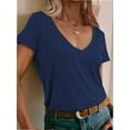 thumbnail image 3 of Women's Classic Fit T Shirts Short Sleeve V Neck Casual Tee Shirt Summer Tops, 3 of 4
