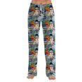 thumbnail image 6 of Lumtrix Christmas Pajamas For Women Casual Xmas Snowman Print Pajamas Bottoms Dressy Casual Elastic Waist Palazzo Pants Fall Pajamas Mint Green L, 6 of 6