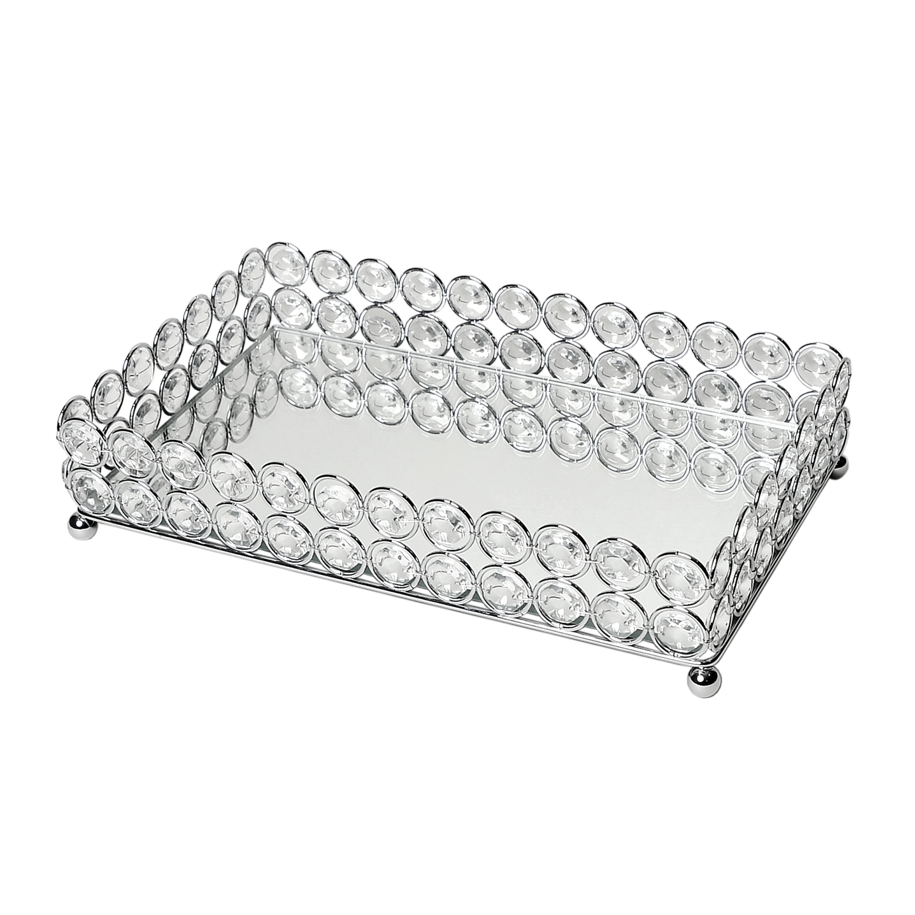 Holders & Dispensers Cosmetic Trays Rectangle Chain Link Gold Metal