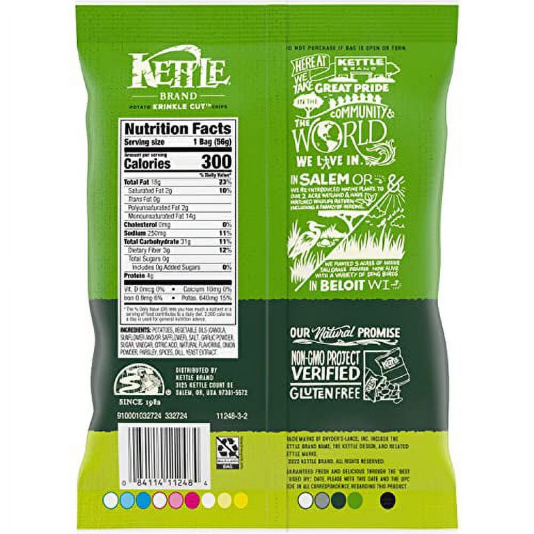 Kettle Brand Krinkle Cut Dill Pickle Potato Chips, 7.5 oz