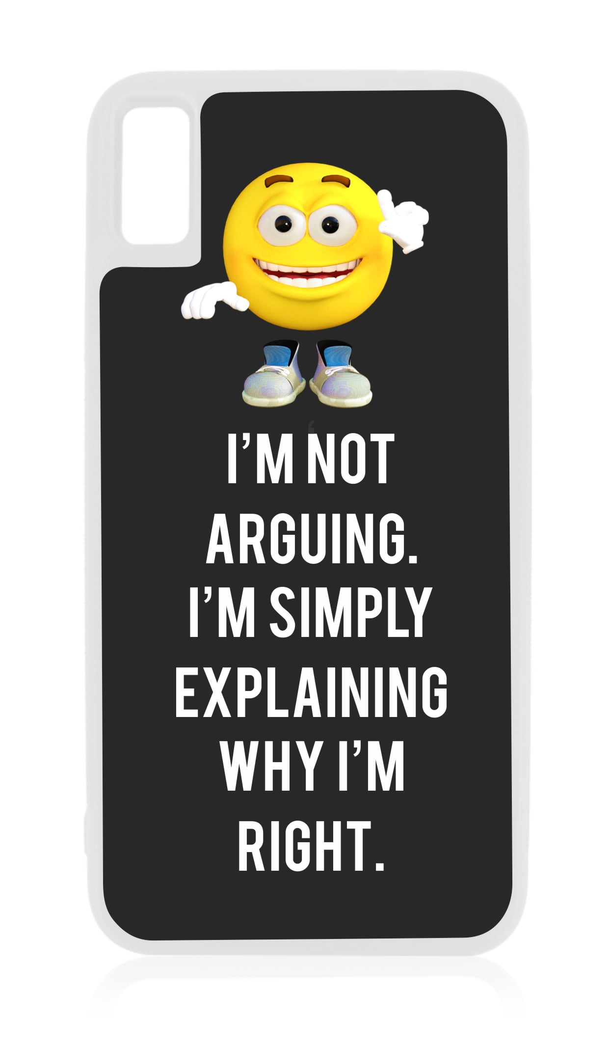 Arguing.. Cute Yellow Emoticon iPhone XR Quote Cases XR Quote Case White Rubber Case for