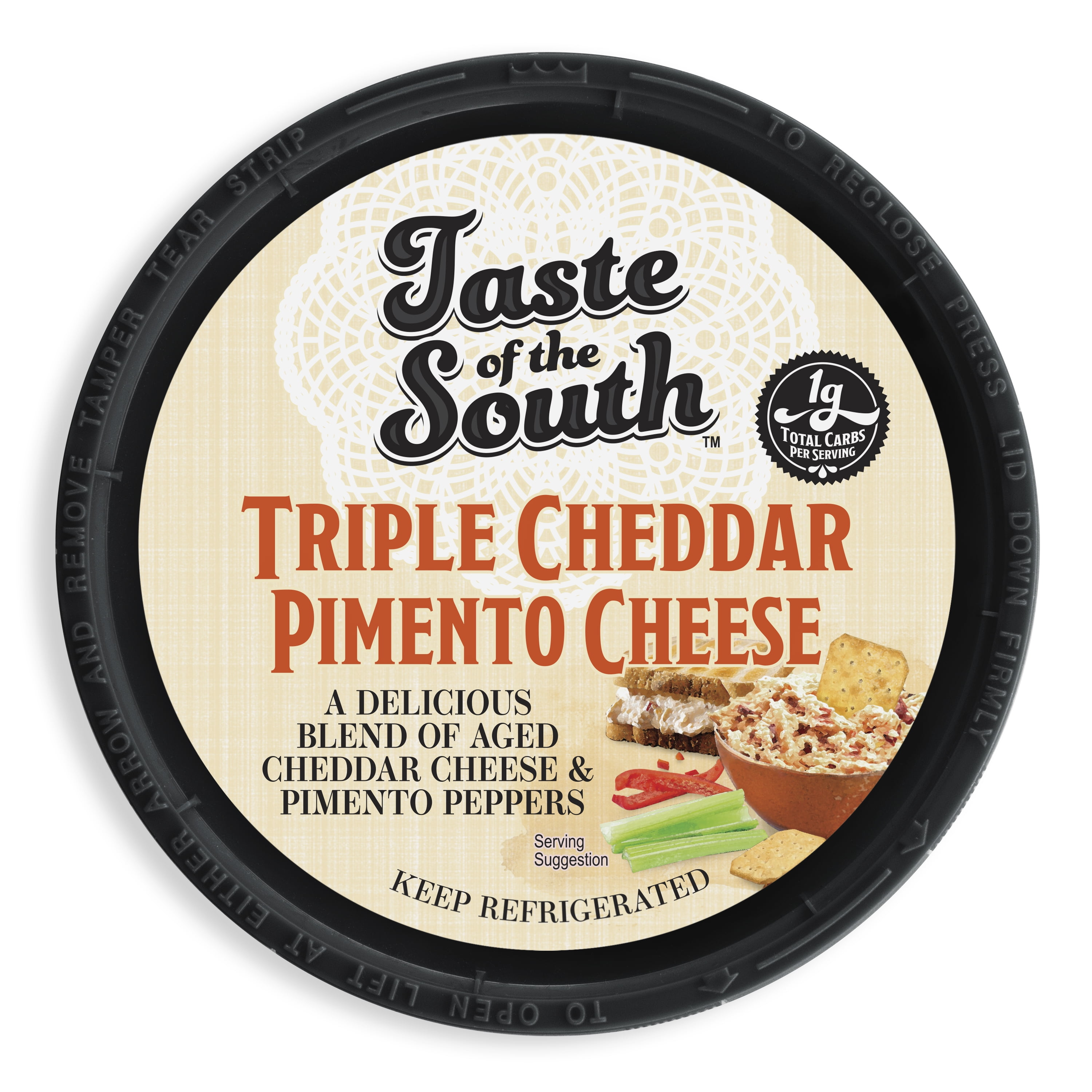 Taste of the South Triple Cheddar Pimento Cheese, 10 oz (Tub, Spread, Refrigerated)