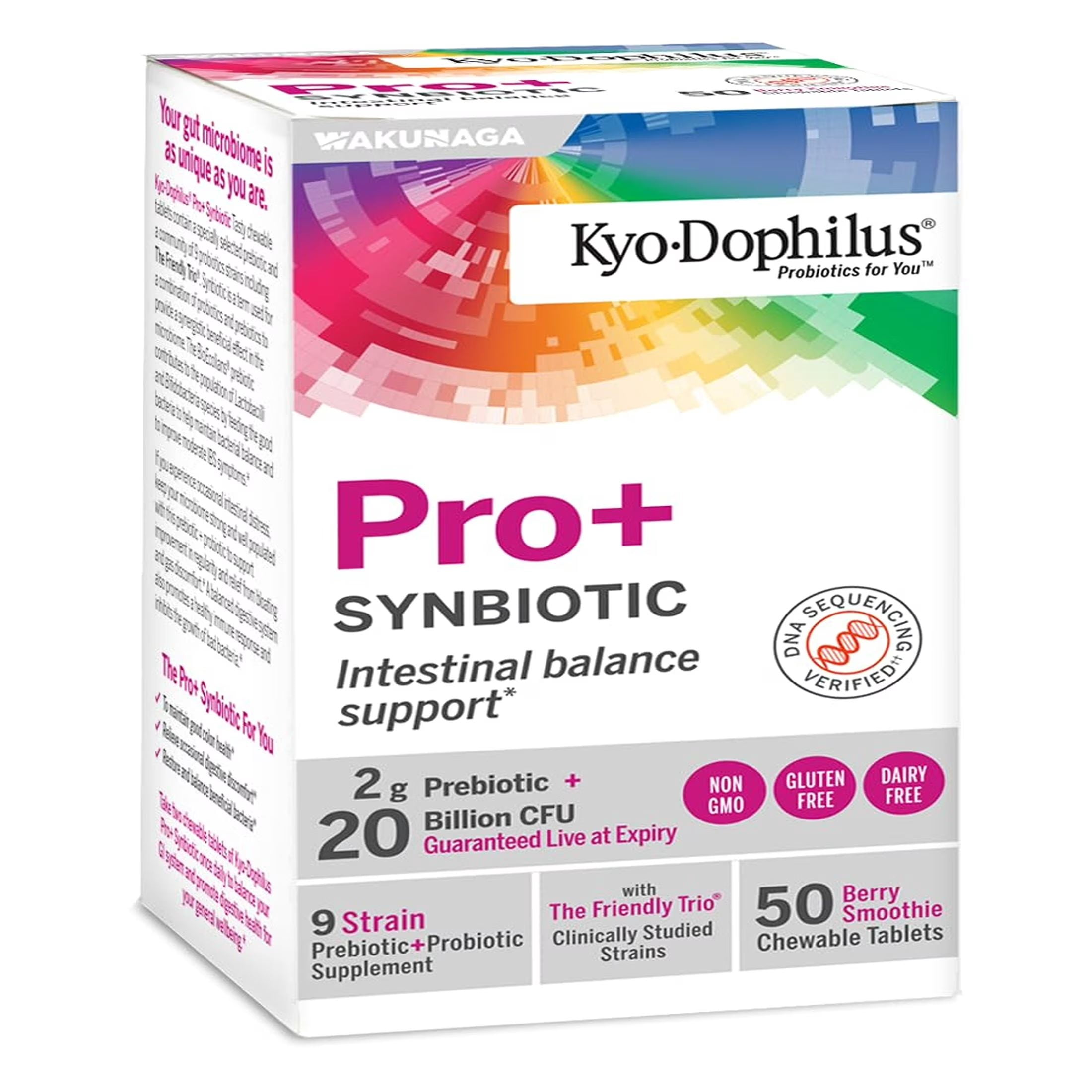 Kyo-Dophilus Pro+ Synbiotic, Intestinal Balance Support*, 50 chewable tablets