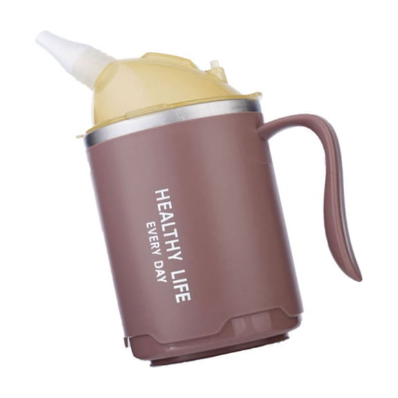 Rustless Feeding Cup 400ml Spill Immune Lid For Elderly And Disabled Against Desire Straw Excellent For Liquid Alone Action