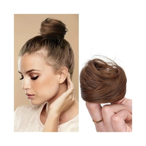 Messy Straight Hair Bun Synthetic Hair Scrunchy Elastic Hair Pieces for Women