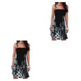 thumbnail image 3 of Sonducket Vestido de playa a la moda y elegante con hombros descubiertos para un aspecto moderno cintura poliéster ropa femenina vestido de NegroS 2Conjunto, 3 of 6