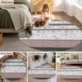 thumbnail image 5 of Round Rug 6Ft Washable Non-Slip, Grey Stripes Abstract Circle Area Rugs for Living Room Bedroom, Geometric Spring Flowers Country Indoor Floor Mats Carpet Runner for Home Decor Aesthetic, 5 of 8