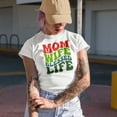 thumbnail image 2 of Mom, Wife, Blessed, Groovy Retro Wavy Text Merch Gift, White T-Shirt, Small, 2 of 5