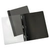 "Universal One Paper Report Cover, Tang Clip, Letter, 1/2"" Capacity, Clear/Black, 25 per Box"