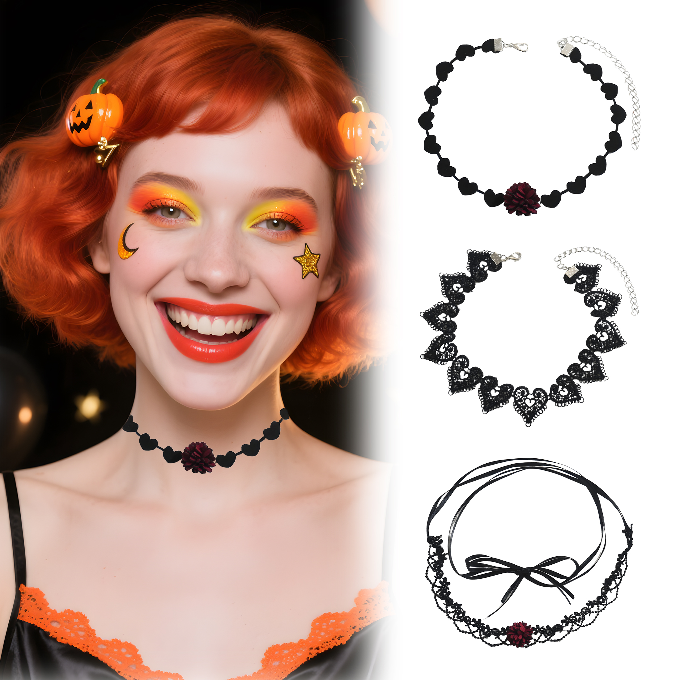 Gothic Bat Wing Choker Necklace – Punk Leather Collar With Red Devil Eye For Halloween