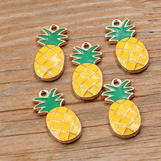 Accesorios de joyería de aleación KC colgante de aceite de gota de oro 10 frutas plátano manzana piña sandía