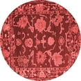 thumbnail image 1 of Ahgly Company Indoor Round Abstract Red Modern Area Rugs, 8' Round, 1 of 4
