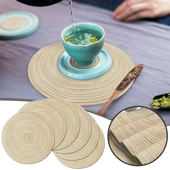 Élégants Napperons Ronds Tressés Non - Ensemble de Salle à Manger pour Table de Cuisine Napperons Lavables pour Usage Quotidien Ensemble de 6 15 Pouces
