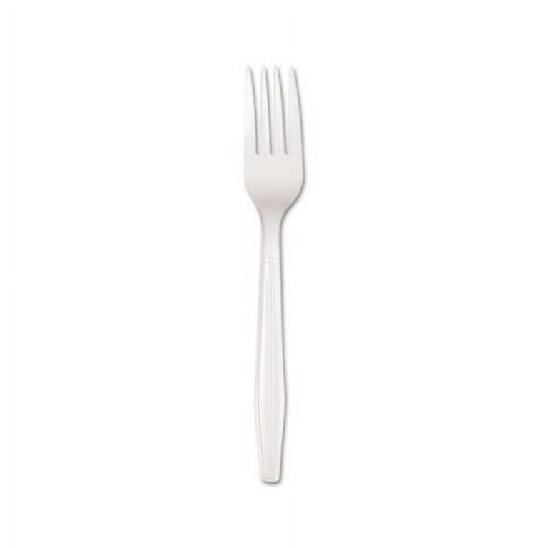 Mediumweight Polystyrene Cutlery, Fork, White, 100/Box Mediumweight Polystyrene Cutlery, Fork, White, 100/Box