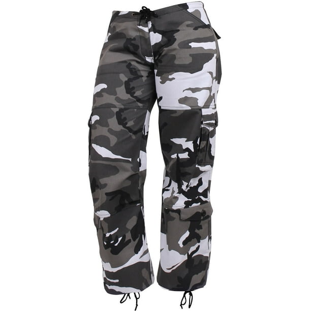 Rothco Womens Camo Military Fatigues, 8Pocket Cargo Army Paratrooper Ladies BDU Pants City