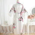thumbnail image 3 of YWDJ Bathrobes for Women Plus Size Print Blossom Kimono Dressing Gown Bath Robe Lingerie Nightdress White, 3 of 4