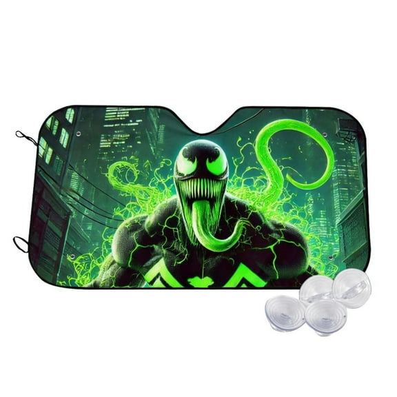 Venom Car Windshield Sunshade Car Sun Protector Foldable Front Window Shade-Thicken for Auto Windshield Sun Shade UV Protection and Heat Reflector 51.2"x27.5"