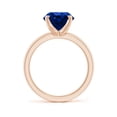 thumbnail image 2 of ANGARA Lab Grown 3.75 Ct Prong-Set Blue Sapphire Engagement Ring for Women in 14K Rose Gold (Size-9mm) | September Birthstone, Anniversary, Jewelry Gift for Women | Lab-Grown Blue Sapphire Ring, 2 of 8