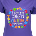 thumbnail image 4 of Inktastic I Love My Cousin Autism Awareness Women's V-Neck T-Shirt, 4 of 5
