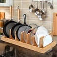 thumbnail image 4 of Organizador de Tapas de Ollas de Bambú para Gabinetes y Encimeras Cocina, Organizador de Tapas de Sartenes Dentro de Gabinetes, Soporte para Tapas de Ollas, Rejilla para Sartenes, 4 of 5