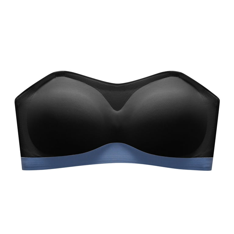 Hunpta Strapless Bras For Women Sexy Seamless Non-Skid Breast Wiping Back  Bra Underwear (With Transparent Shoulder Strap)